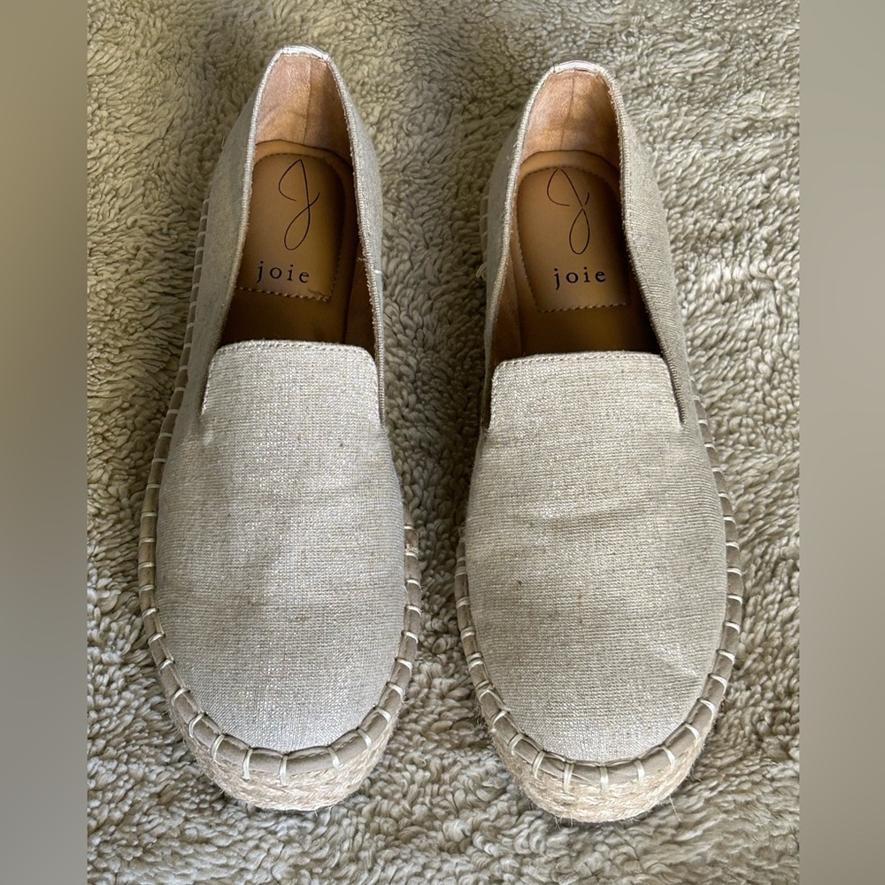 Josie Cara Platform Espadrilles Slip On Canvas Loafers Black Jute Size 7